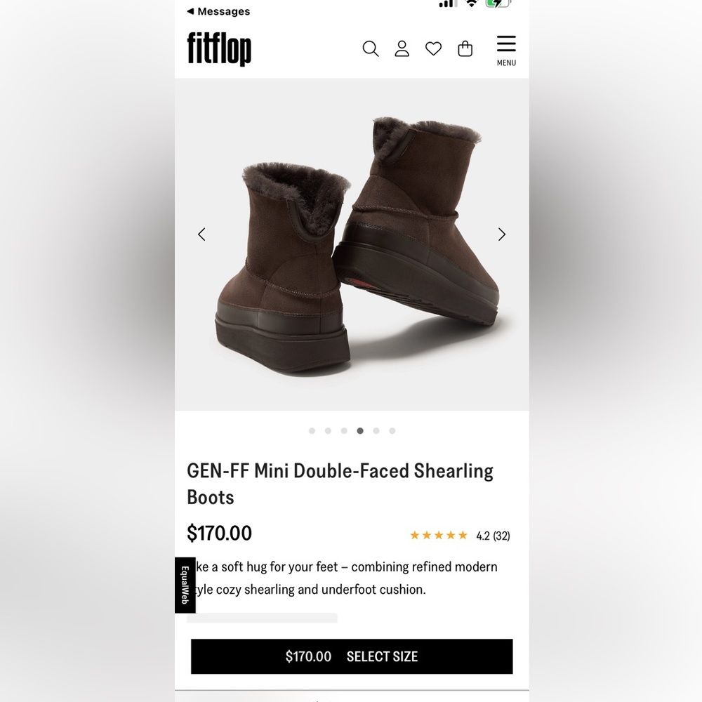 Fitflop GEN-FF Mini Double-Faced Shearling
Boots in Brown